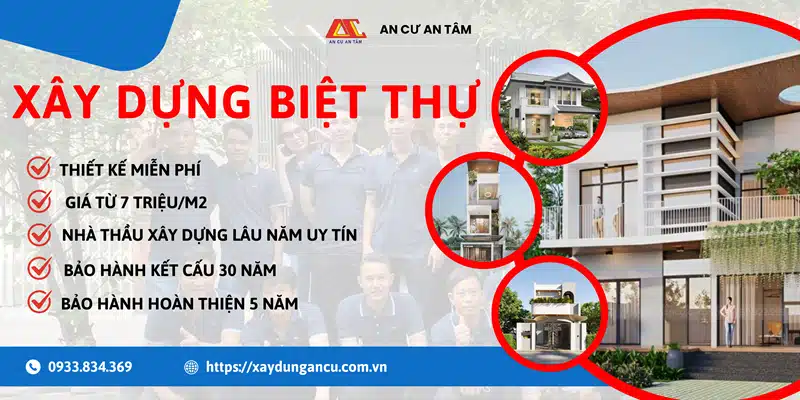 Bảng giá xây dựng biệt thự trọn gói mới nhất