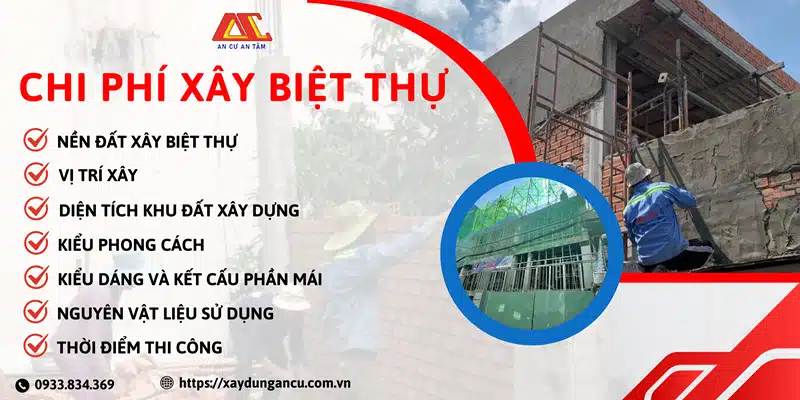 Chi tiết các hạng mục chi phí xây biệt thự mới nhất