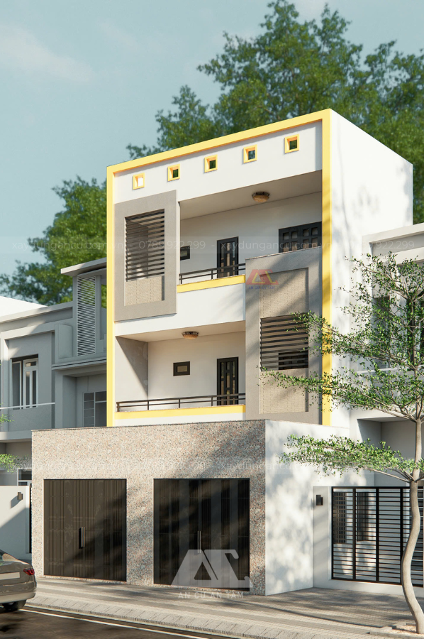 Thiết kế nhà phố 3 tầng hiện đại