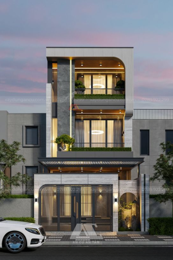 Mẫu nhà 1 trệt 2 lầu, 3 phòng ngủ đẹp