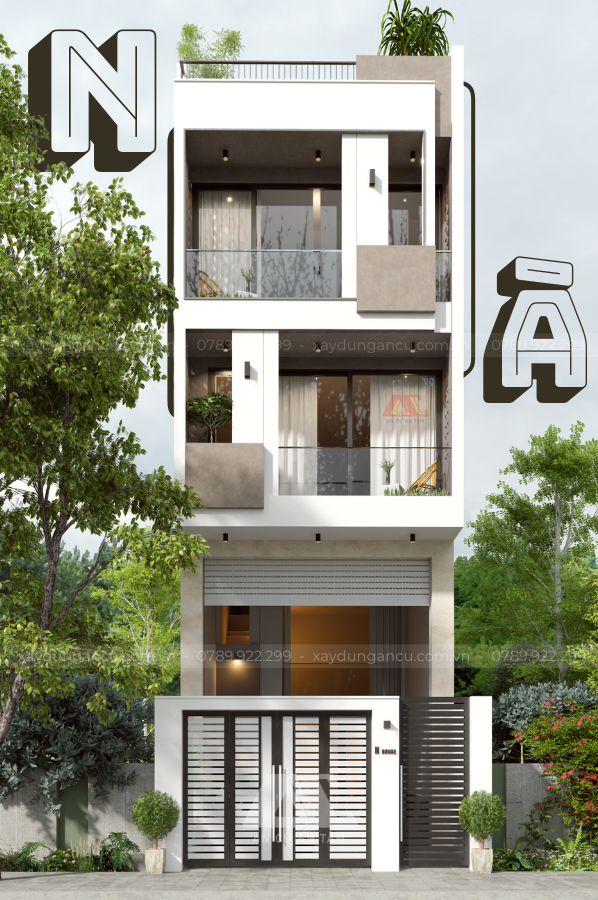 Thiết kế nhà phố 3 tầng hiện đại