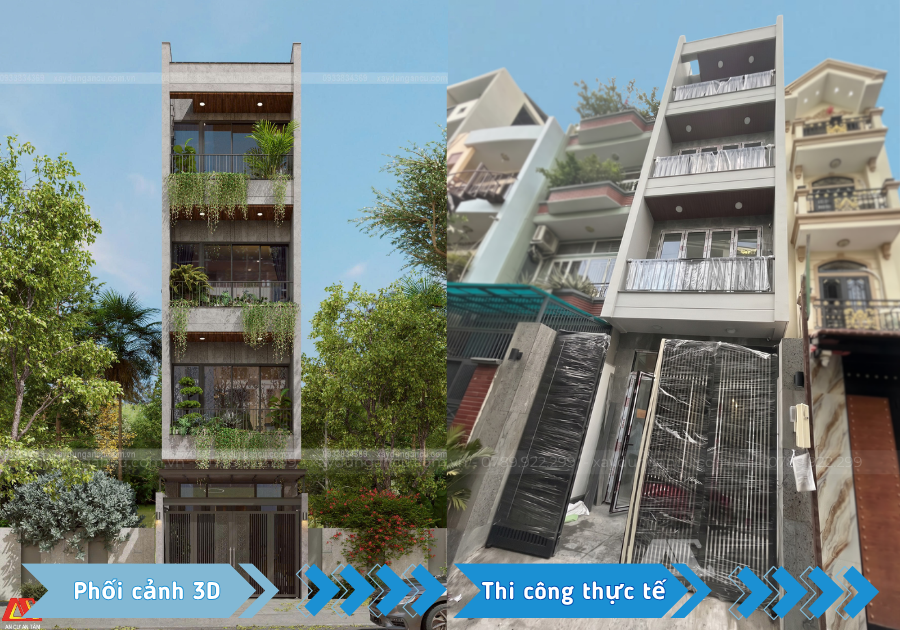 Công trình hoàn thiện nhà phố 4 tầng quận 3