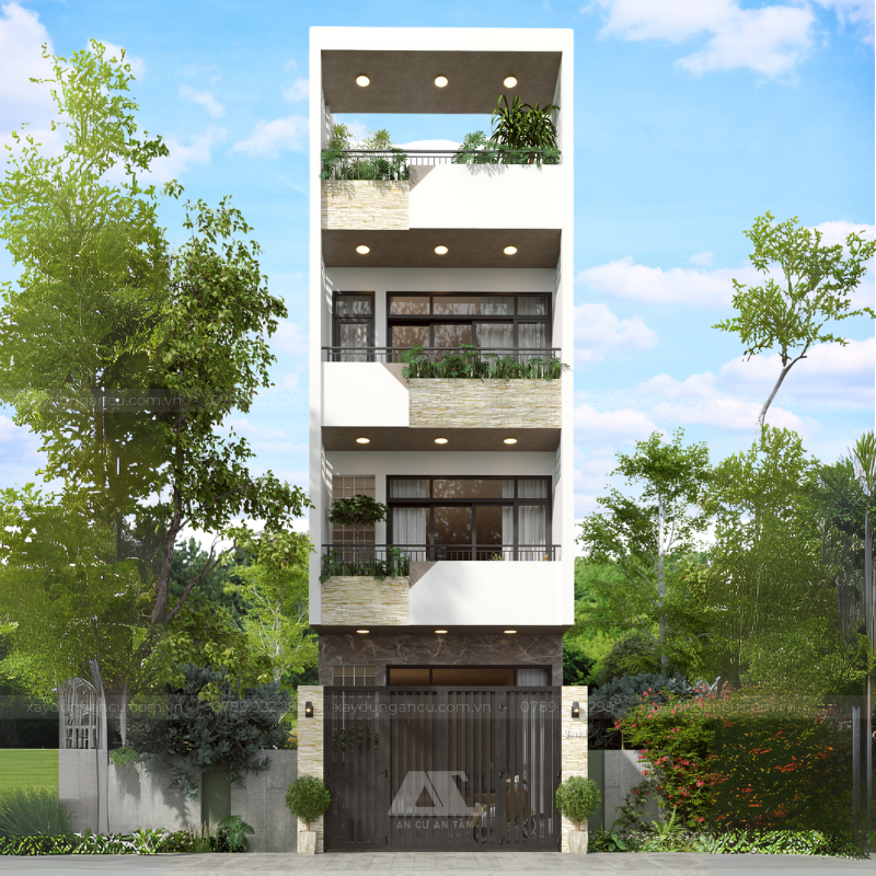 Nhà phố 3 tầng có sân thượng hiện đại tại Thủ Đức - Công trình đang thi công