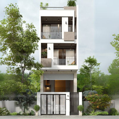 Thiết kế nhà phố hiện đại đơn giản mà cuốn hút - Công trình đang thi công